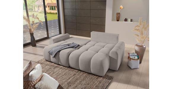 ECKSOFA in Flachgewebe Greige  - Greige/Schwarz, KONVENTIONELL, Kunststoff/Textil (256/157cm) - Carryhome
