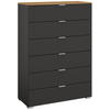 KOMMODE 80/119/42 cm  in Graphitfarben, Eiche Artisan  - Alufarben/Graphitfarben, Trend, Holzwerkstoff/Kunststoff (80/119/42cm) - Stylife