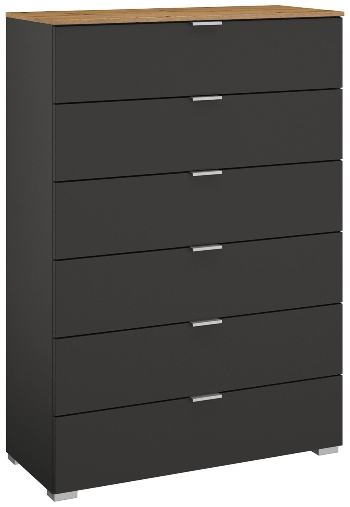 KOMMODE 80/119/42 cm  in Graphitfarben, Eiche Artisan  - Alufarben/Graphitfarben, Trend, Holzwerkstoff/Kunststoff (80/119/42cm) - Stylife