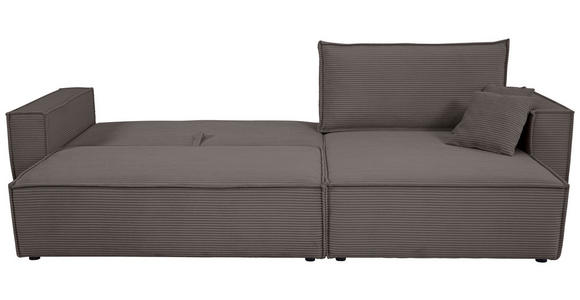 ECKSOFA inkl. Funktionen Anthrazit Cord  - Anthrazit/Schwarz, Design, Textil (267/141cm) - Xora