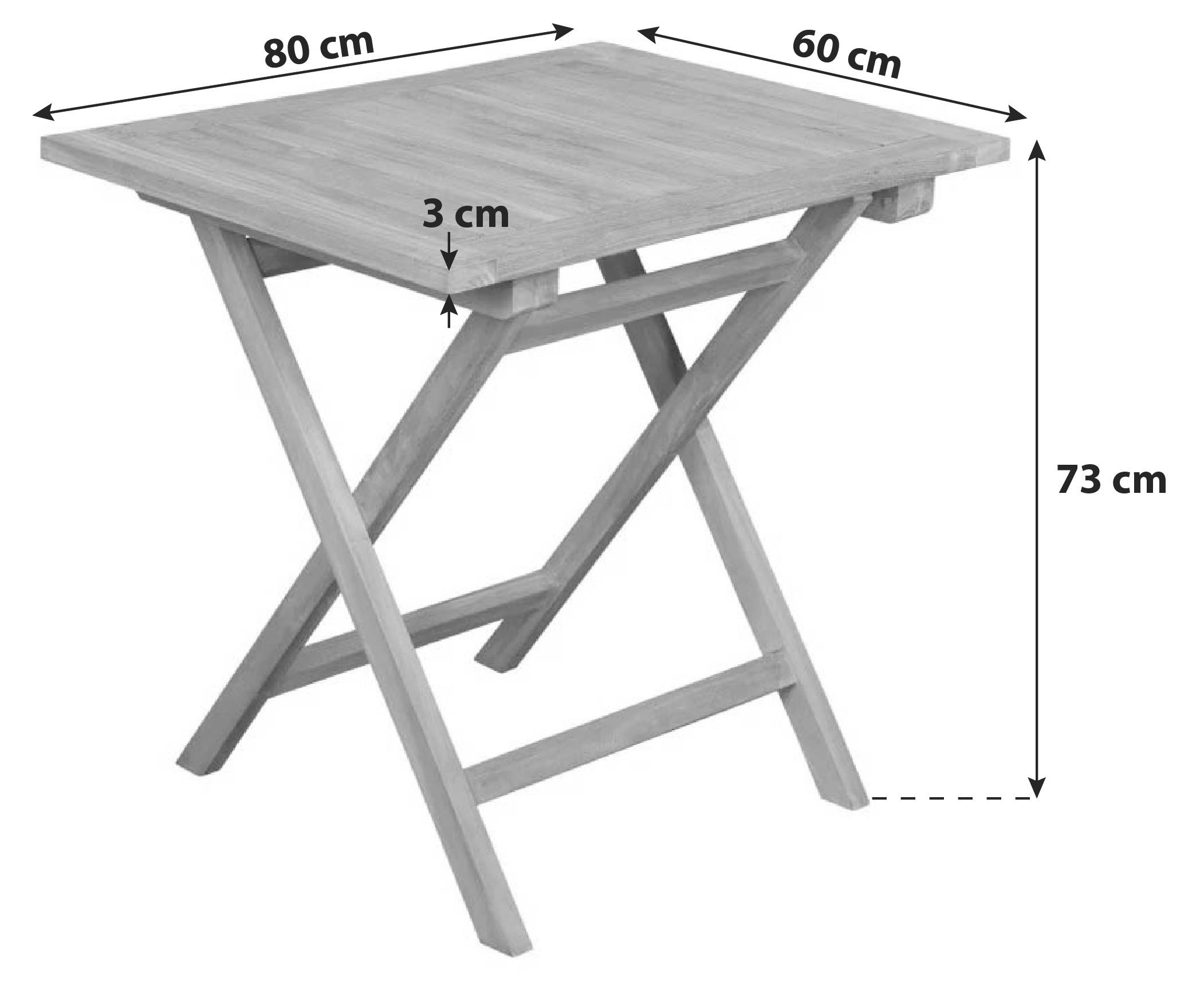 GARTENKLAPPTISCH - Basics, Holz (80/73/60cm)