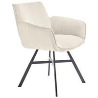 ARMLEHNSTUHL  Stoffauswahl, Typenauswahl Cord  - Creme/Schwarz, Design, Textil/Metall (60/84/65cm) - SetOne by Musterring
