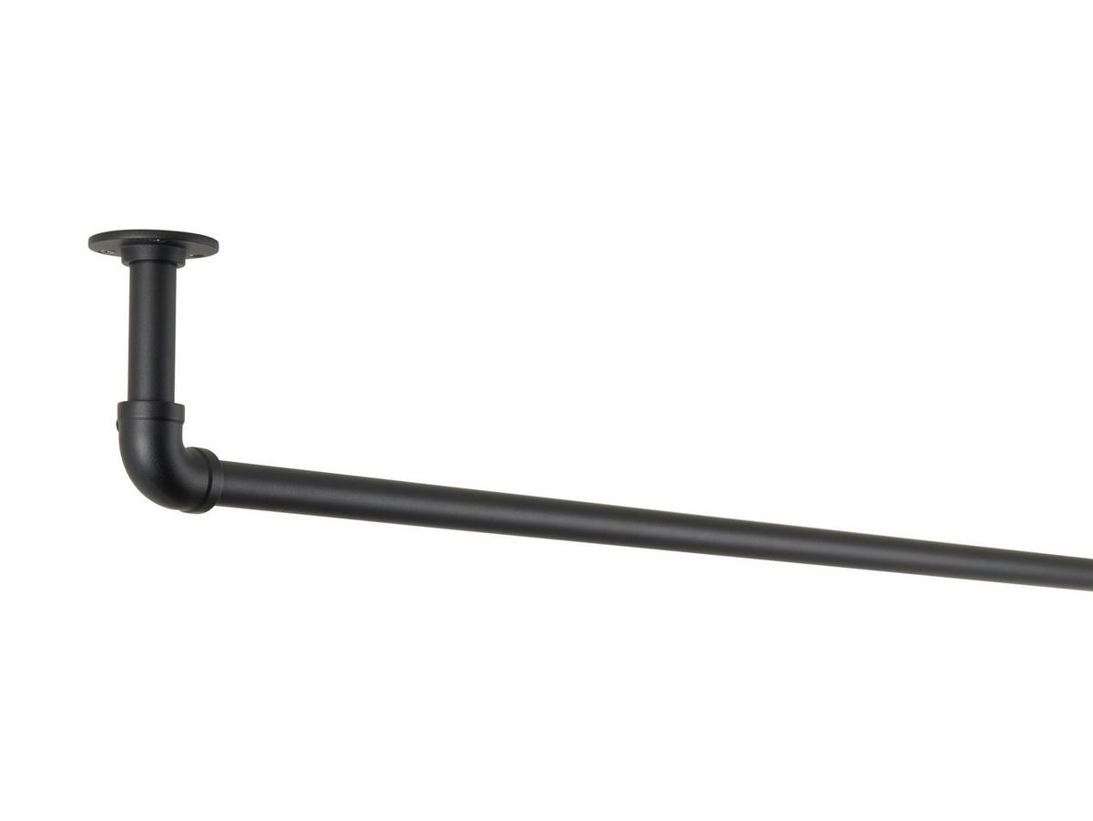 VORHANGSTANGENSET 160 cm  - Schwarz, Design, Metall (160cm)