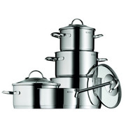 KOCHTOPFSET 5-teilig - Klar/Edelstahlfarben, Design, Glas/Metall (16cm) - WMF