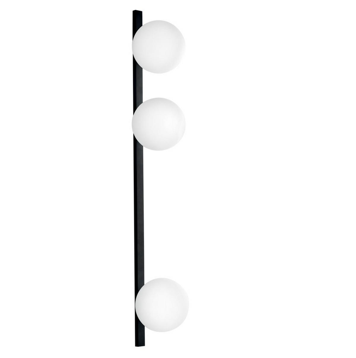 WANDLEUCHTE 14/90 cm   - Schwarz/Weiß, Trend, Glas/Metall (14/90cm)