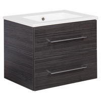 WASCHTISCHKOMBI 62,5 cm  - Dunkelbraun/Silberfarben, MODERN, Keramik/Holzwerkstoff (62,5cm) - MID.YOU