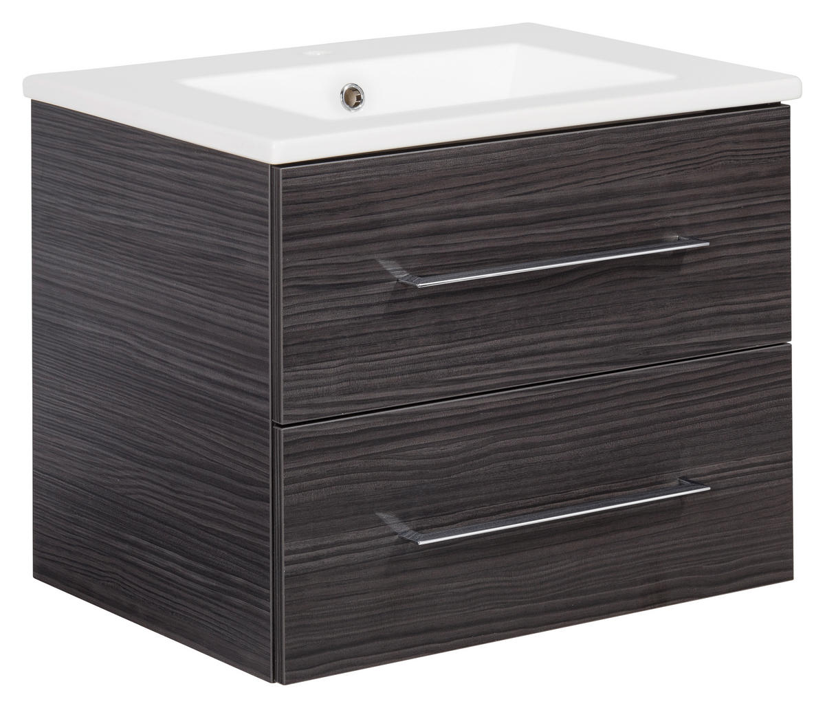 WASCHTISCHKOMBI 62,5 cm  - Dunkelbraun/Silberfarben, MODERN, Keramik/Holzwerkstoff (62,5cm) - MID.YOU