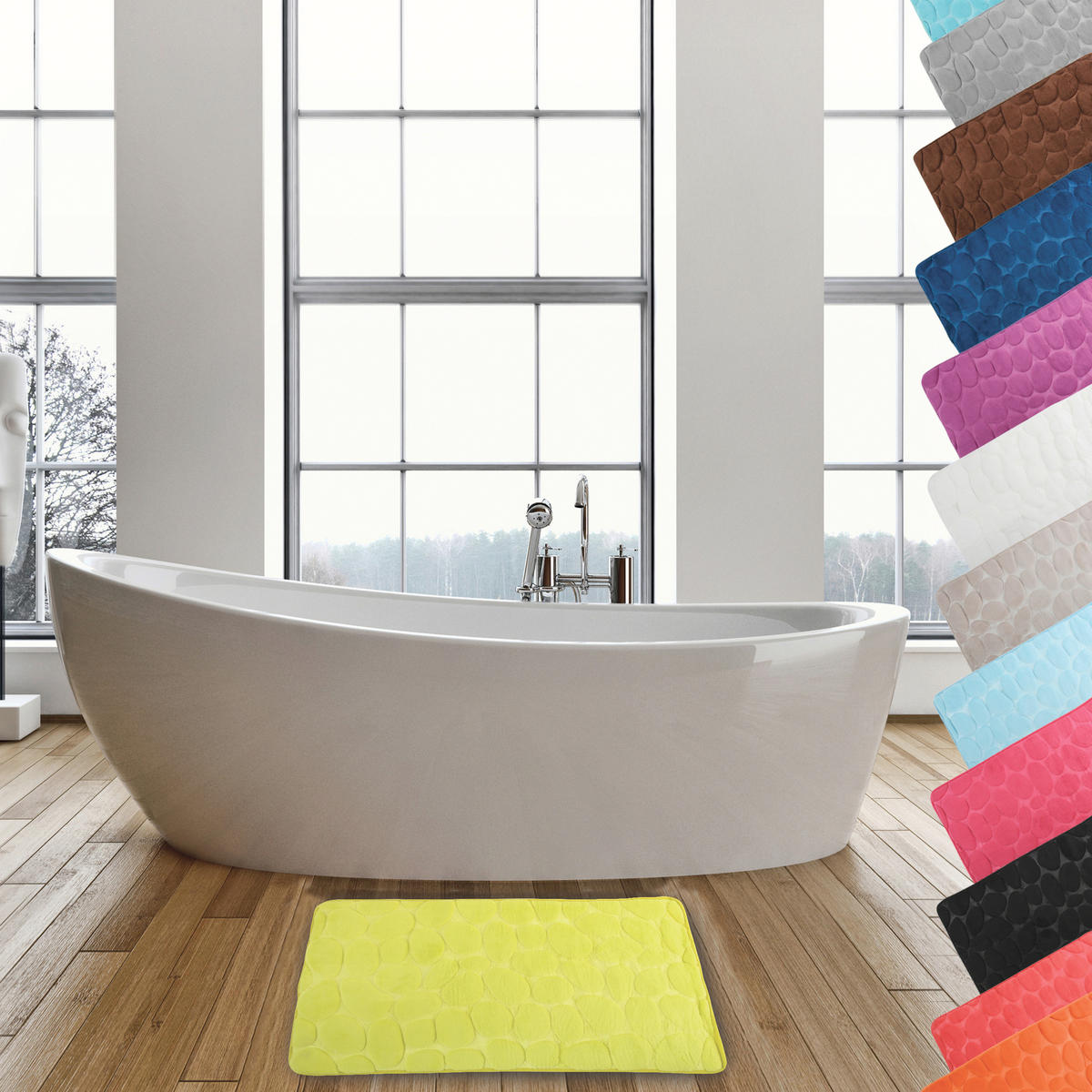 BADEMATTE Limette 50/80 cm  - Limette, Basics, Textil (50/80cm) - MSV