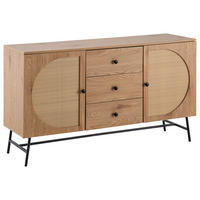 SIDEBOARD 140/80/40 cm Eichefarben  - Eichefarben/Schwarz, Design, Holzwerkstoff/Metall (140/80/40cm) - MID.YOU