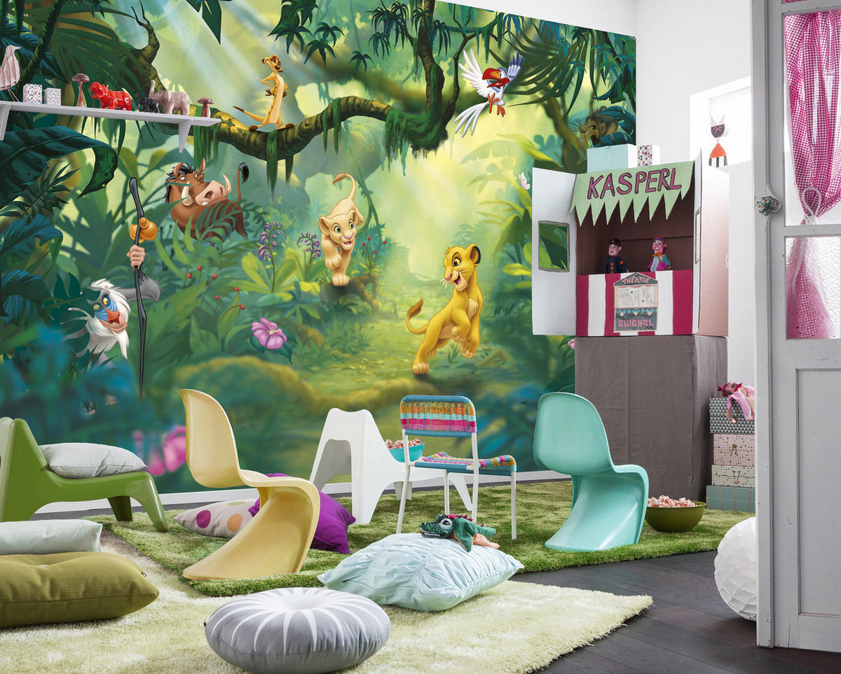 FOTOTAPETE Der König der Löwen  - Multicolor/Grün, LIFESTYLE, Papier (368/254cm) - Disney