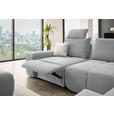 ECKSOFA in Velours Grau  - Schwarz/Grau, Design, Kunststoff/Textil (326/236cm) - Xora