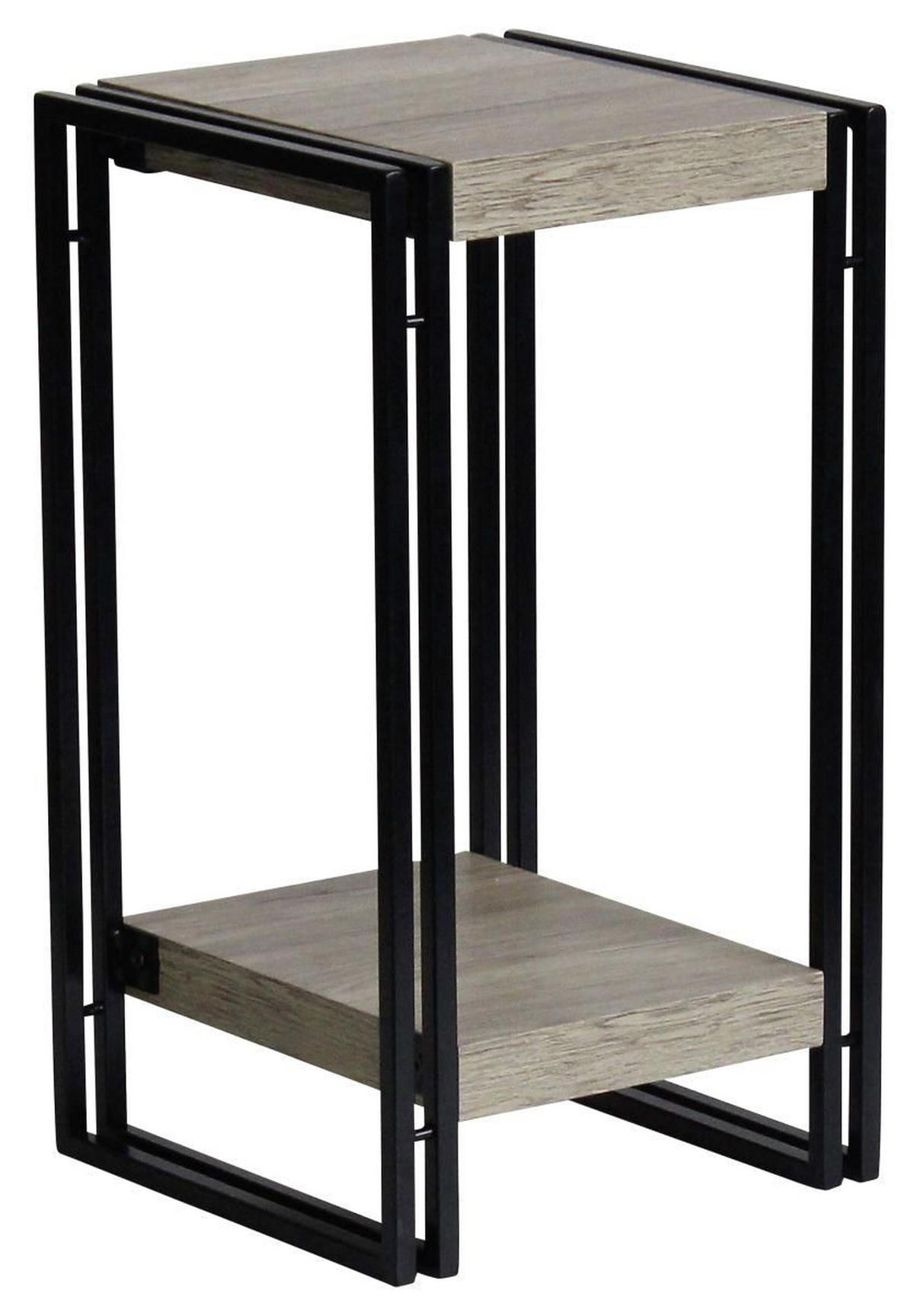 BEISTELLTISCH 30/30/55 cm Schwarz, Eichefarben quadratisch  - Eichefarben/Schwarz, Trend, Holzwerkstoff/Metall (30/30/55cm) - Carryhome