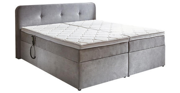 BOXSPRINGBETT 180/200 cm  in Hellgrau  - Hellgrau/Schwarz, KONVENTIONELL, Kunststoff/Textil (180/200cm) - Carryhome