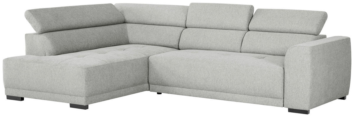 ECKSOFA in Struktur Grau  - Schwarz/Grau, Design, Kunststoff/Textil (205/284cm) - MID.YOU