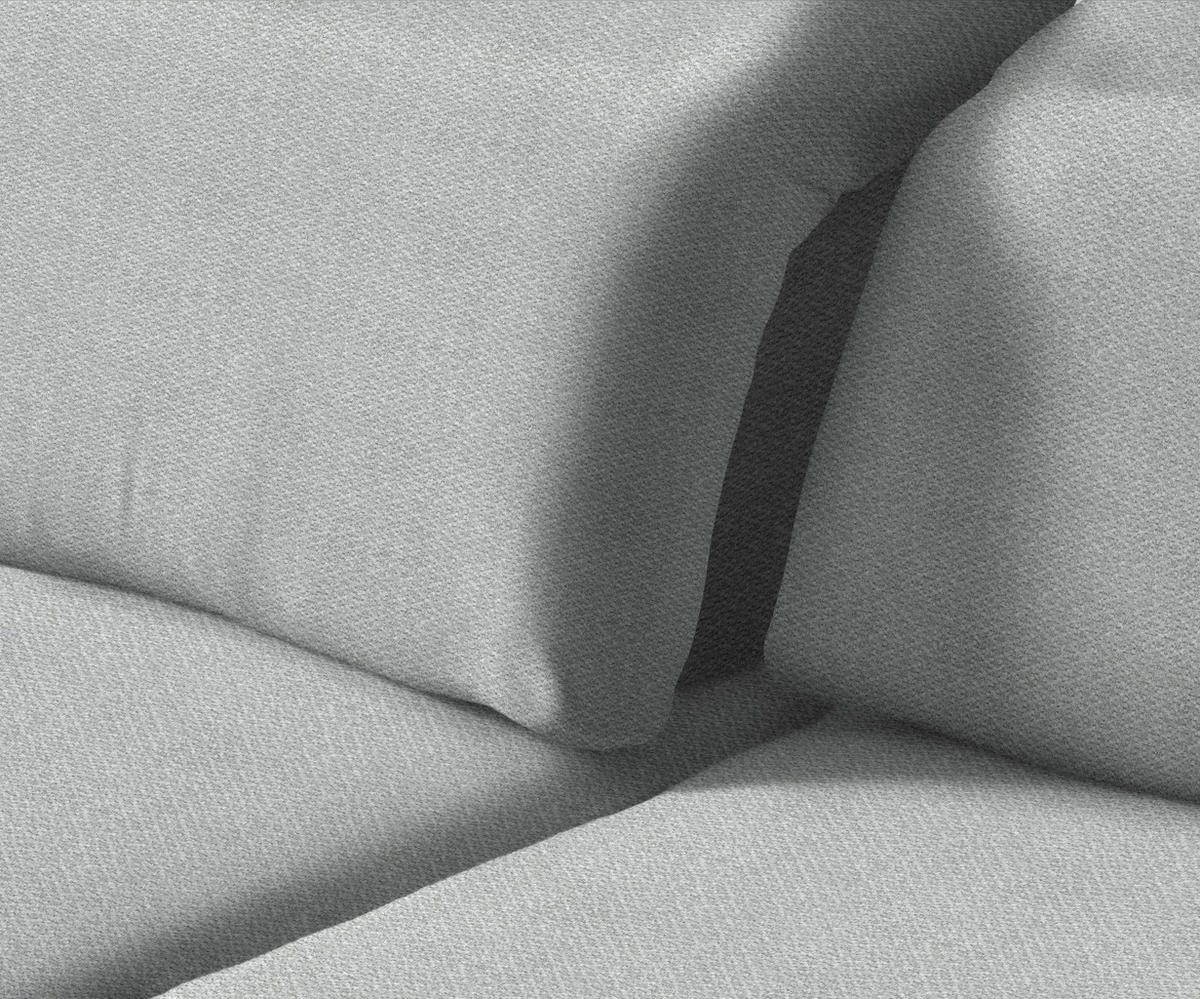 ECKSOFA in Chenille Hellgrau  - Hellgrau/Schwarz, Design, Textil/Metall (180/289cm) - Stylife