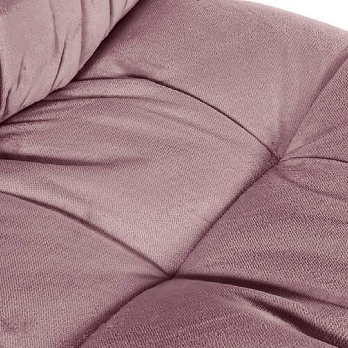 BIG SOFFA i plysch rosa  - svart/rosa, Klassisk, textil/plast (262/70/115cm) - MID.YOU