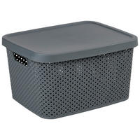 FÖRVARINGSLÅDA 22,4/27,7/15,1 cm   - mörkgrå, Basics, plast (22,4/27,7/15,1cm) - Homeware