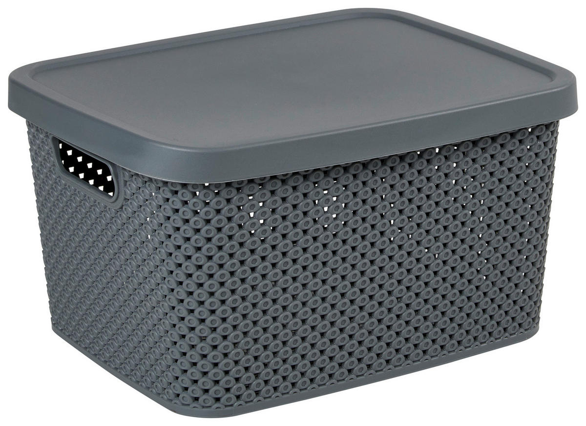 FÖRVARINGSLÅDA 22,4/27,7/15,1 cm   - mörkgrå, Basics, plast (22,4/27,7/15,1cm) - Homeware