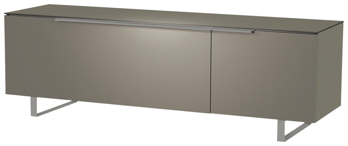 LOWBOARD  in 160/51/45 cm  - Alufarben/Grau, Design, Glas/Holzwerkstoff (160/51/45cm) - Moderano