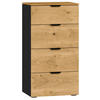 KOMMODE  in 45/87/43 cm  - Eichefarben/Schwarz, Design, Holz/Holzwerkstoff (45/87/43cm) - Jutzler