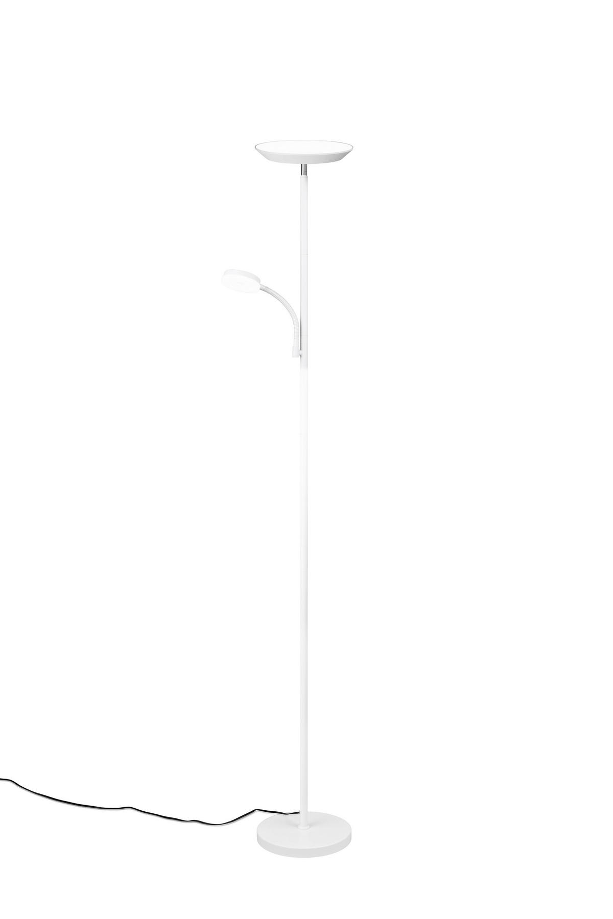 PODNA LED LAMPA - bela, Osnovno, metal/plastika (25/178cm)