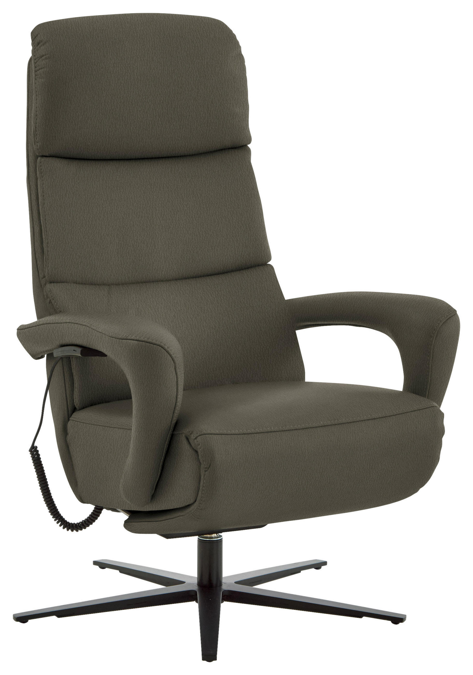 RELAXSESSEL in Leder Graubraun  - Graubraun/Schwarz, Design, Leder/Metall (76/110/86cm) - Dieter Knoll
