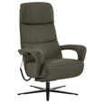 RELAXSESSEL in Leder Graubraun  - Graubraun/Schwarz, Design, Leder/Metall (76/110/86cm) - Dieter Knoll