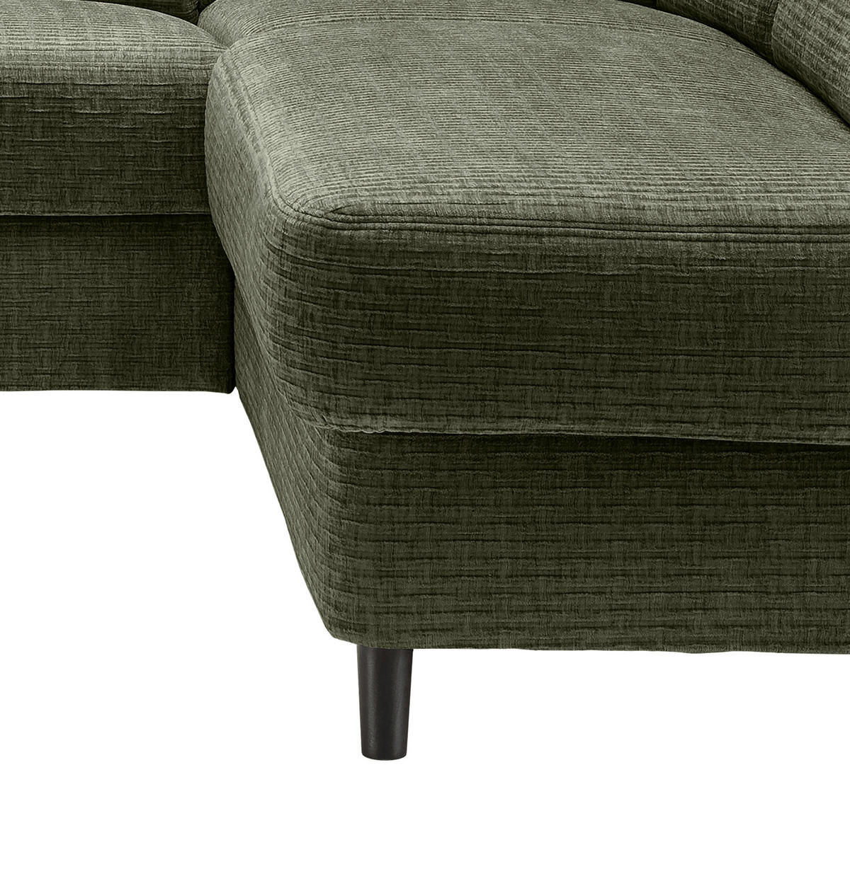 ECKSOFA in Mikrofaser Olivgrün  - Schwarz/Olivgrün, Modern, Holz/Textil (266/190cm) - Livetastic