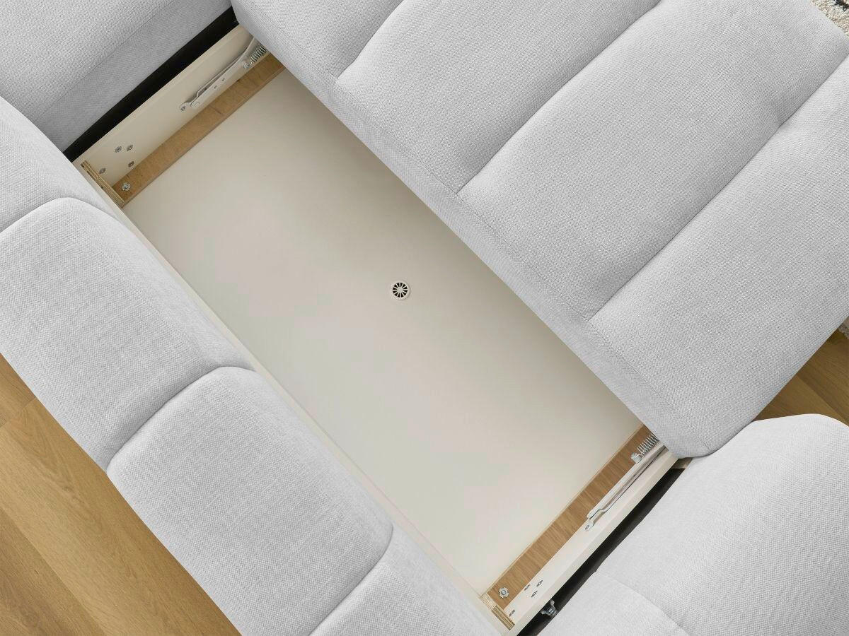 ECKSCHLAFSOFA FUJI Leinenoptik Hellgrau  inkl.  - Hellgrau/Schwarz, MODERN, Kunststoff/Textil (292/160cm)