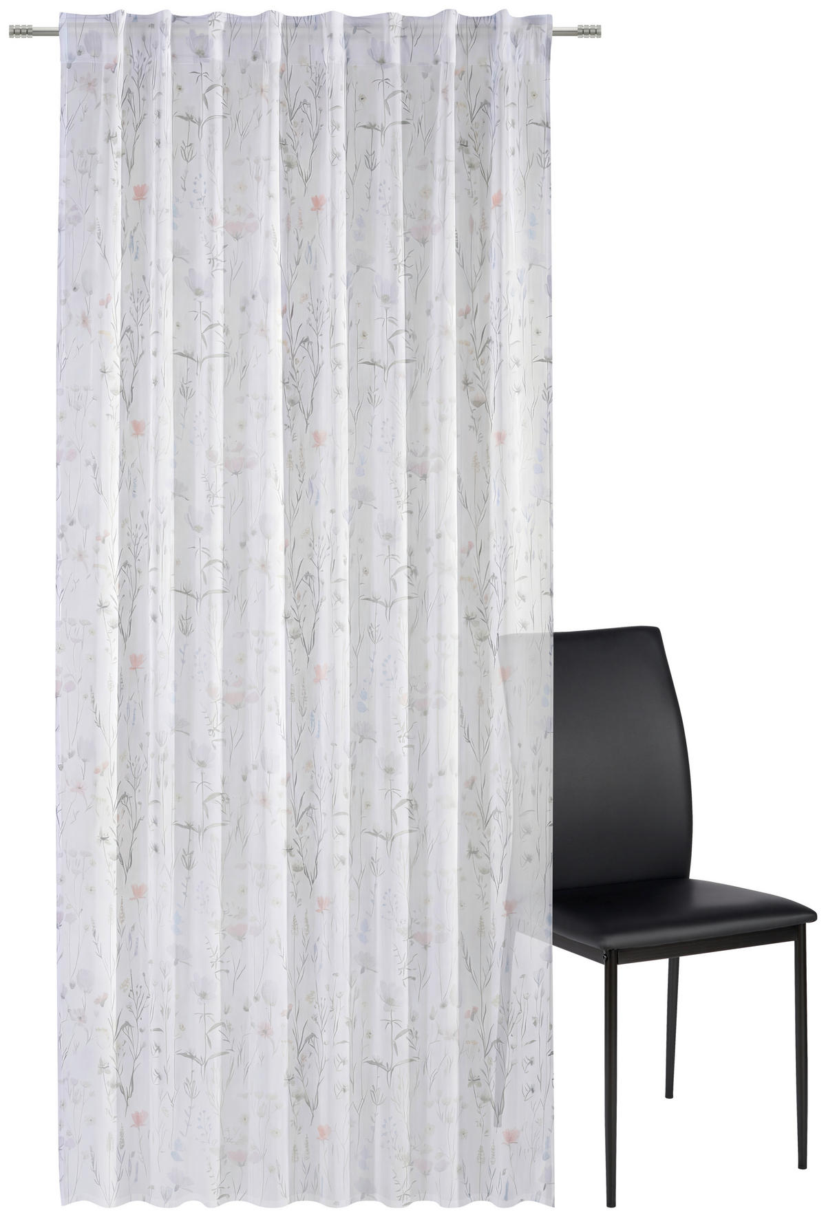 HOTOVÝ ZÁVĚS, průhledné, 135/245 cm - vícebarevná, Natur, textil (135/245cm) - Esposa