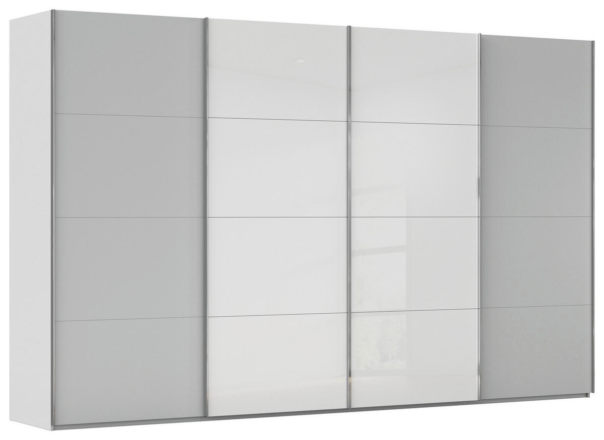 SCHWEBETÜRENSCHRANK 361/235/68 cm 4-türig  - Chromfarben, KONVENTIONELL, Glas/Holzwerkstoff (361/235/68cm) - Novel