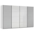 SCHWEBETÜRENSCHRANK 361/235/68 cm 4-türig  - Chromfarben, KONVENTIONELL, Glas/Holzwerkstoff (361/235/68cm) - Novel