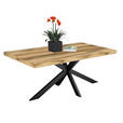 ESSTISCH in Metall, Holzwerkstoff 210/100/78,4 cm   - Eichefarben/Schwarz, KONVENTIONELL, Holzwerkstoff/Metall (210/100/78,4cm) - Hom`in