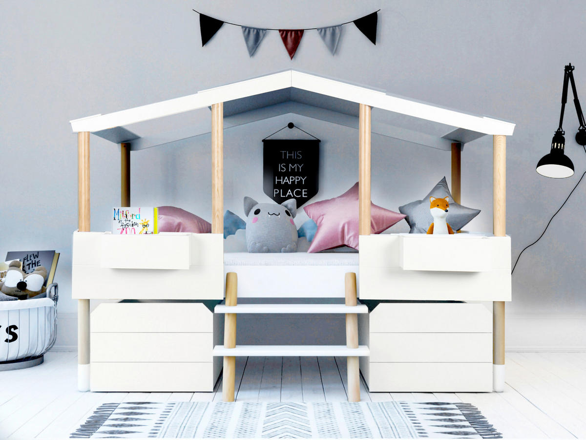 BETTSCHUBKASTEN Weiß  - Weiß, Design, Holzwerkstoff (58/40/90cm) - Livetastic