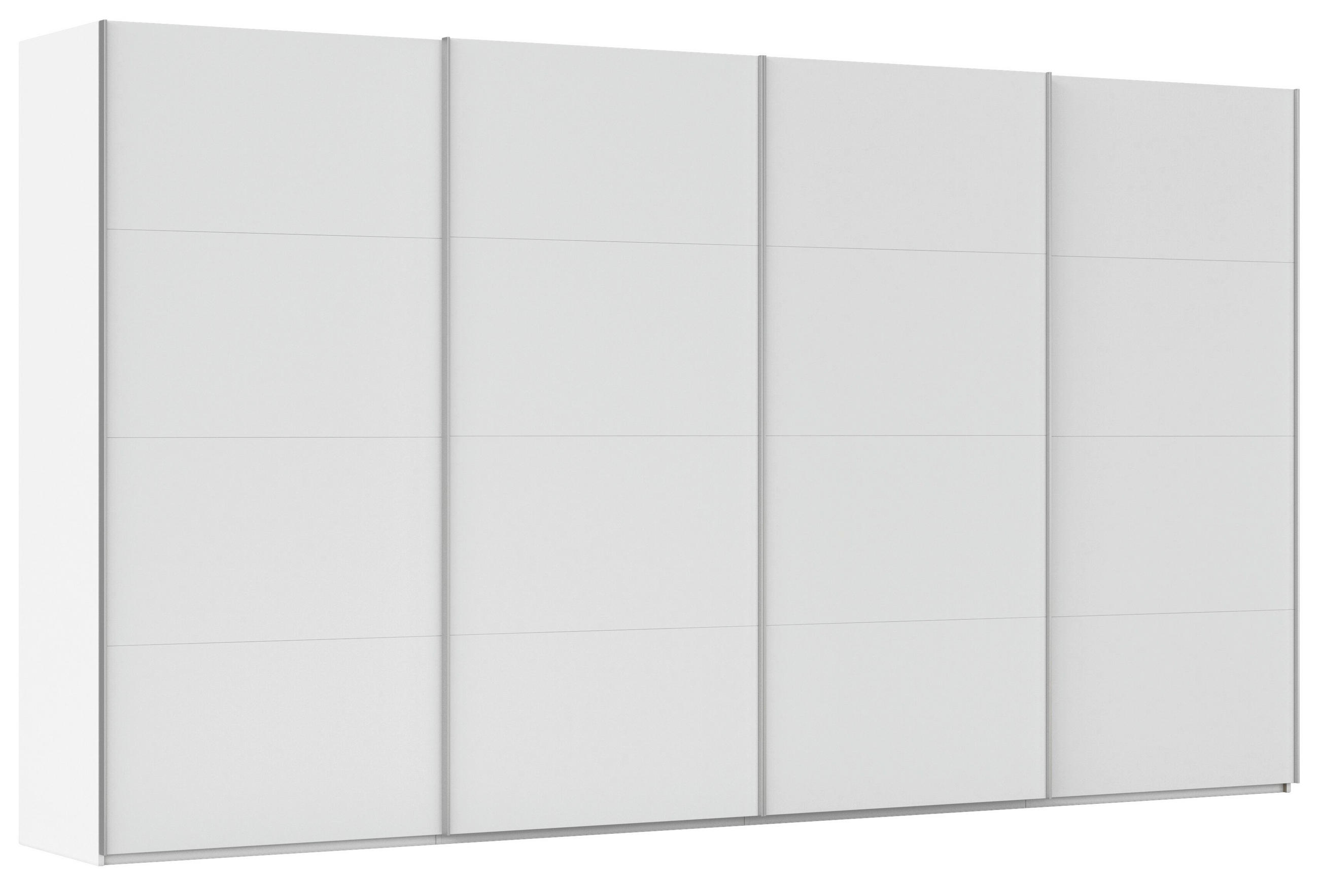 SCHWEBETÜRENSCHRANK 400/223/68 cm 4-türig Weiß  - Alufarben/Weiß, Basics, Holzwerkstoff/Metall (400/223/68cm) - Novel