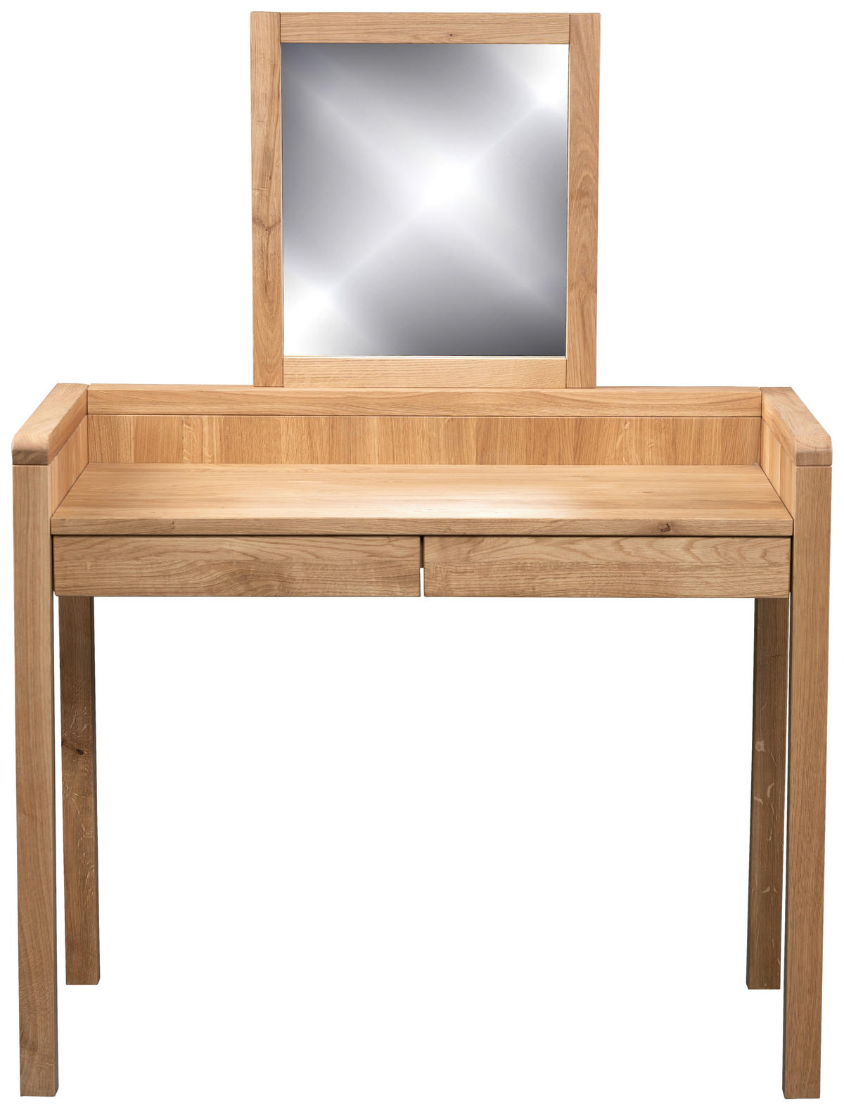 SCHMINKTISCH Wildeiche massiv Wildeiche  - Wildeiche, Basics, Holz (100/45/75-135cm) - Linea Natura