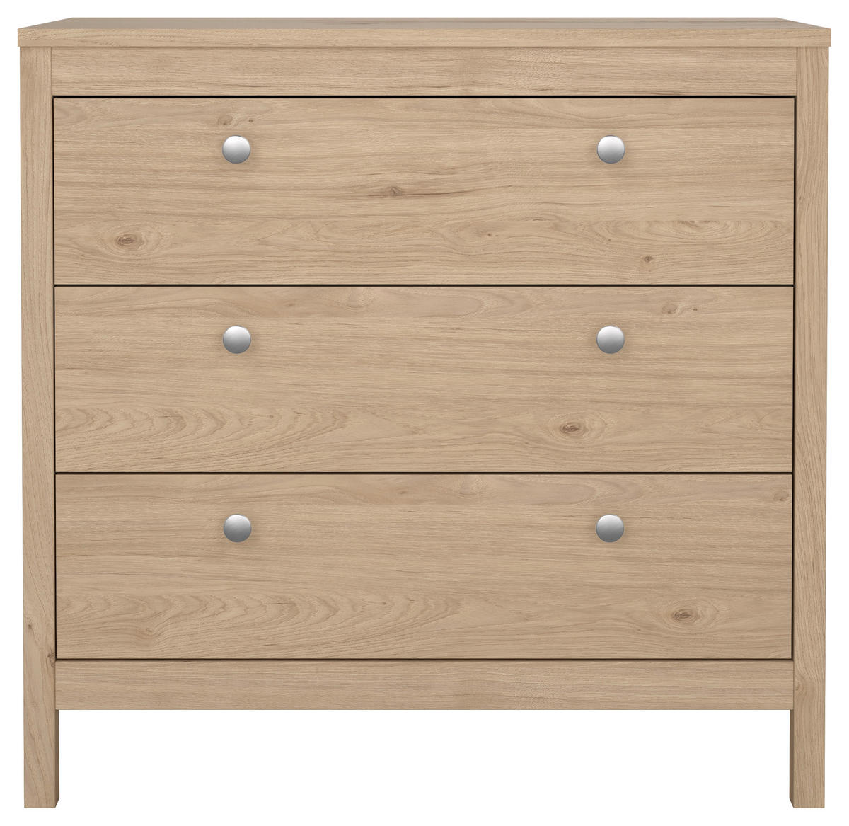 KOMMODE  in 82,3/79,7/38,4 cm  - Eichefarben/Silberfarben, MODERN, Holzwerkstoff/Metall (82,3/79,7/38,4cm) - MID.YOU