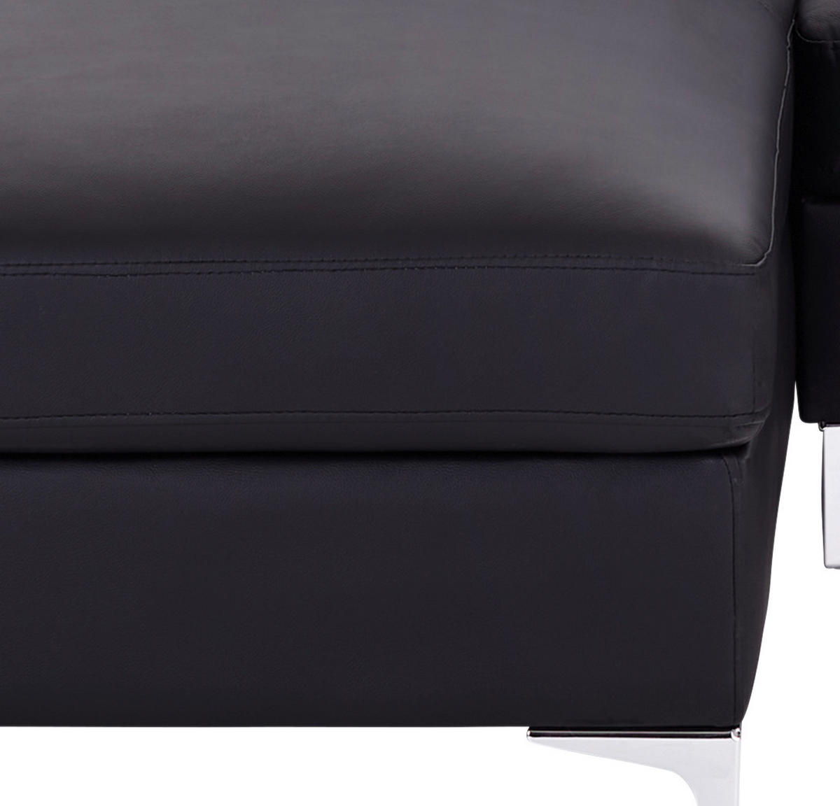 CloseUp von MID.YOU ECKSOFA Schwarz Echtleder.