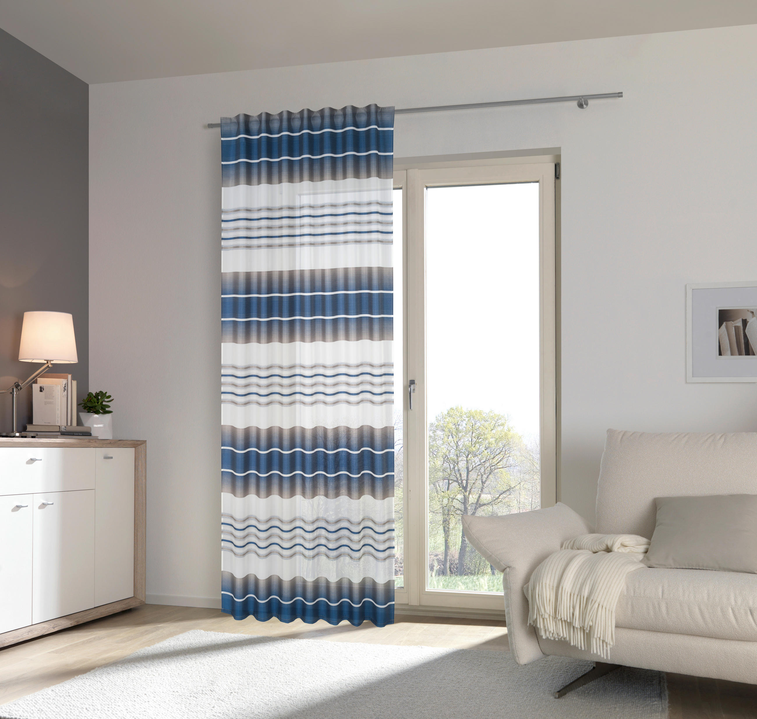 GOTOVA ZAVESA plava - plava, Konvencionalno, tekstil (140/245cm) - Esposa
