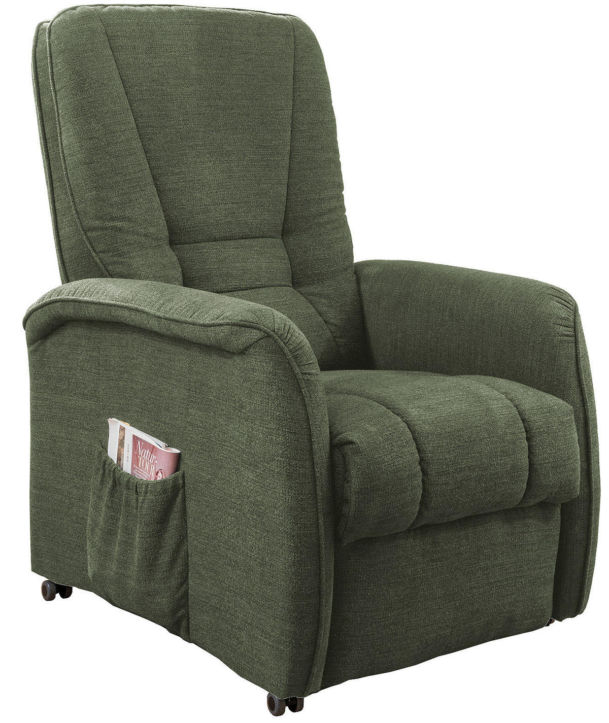 FERNSEHSESSEL in Struktur Dunkelgrün  - Dunkelgrün/Schwarz, Design, Kunststoff/Textil (77/107/88cm) - Livetastic