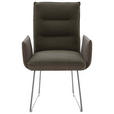 ARMLEHNSTUHL  in Stahl Flachgewebe  - Edelstahlfarben/Braun, Design, Textil/Metall (59/93/59cm) - Dieter Knoll