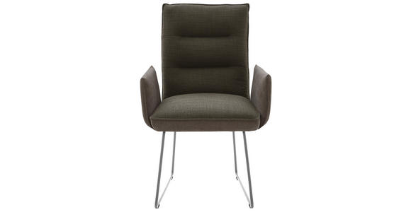 ARMLEHNSTUHL  in Stahl Flachgewebe  - Edelstahlfarben/Braun, Design, Textil/Metall (59/93/59cm) - Dieter Knoll