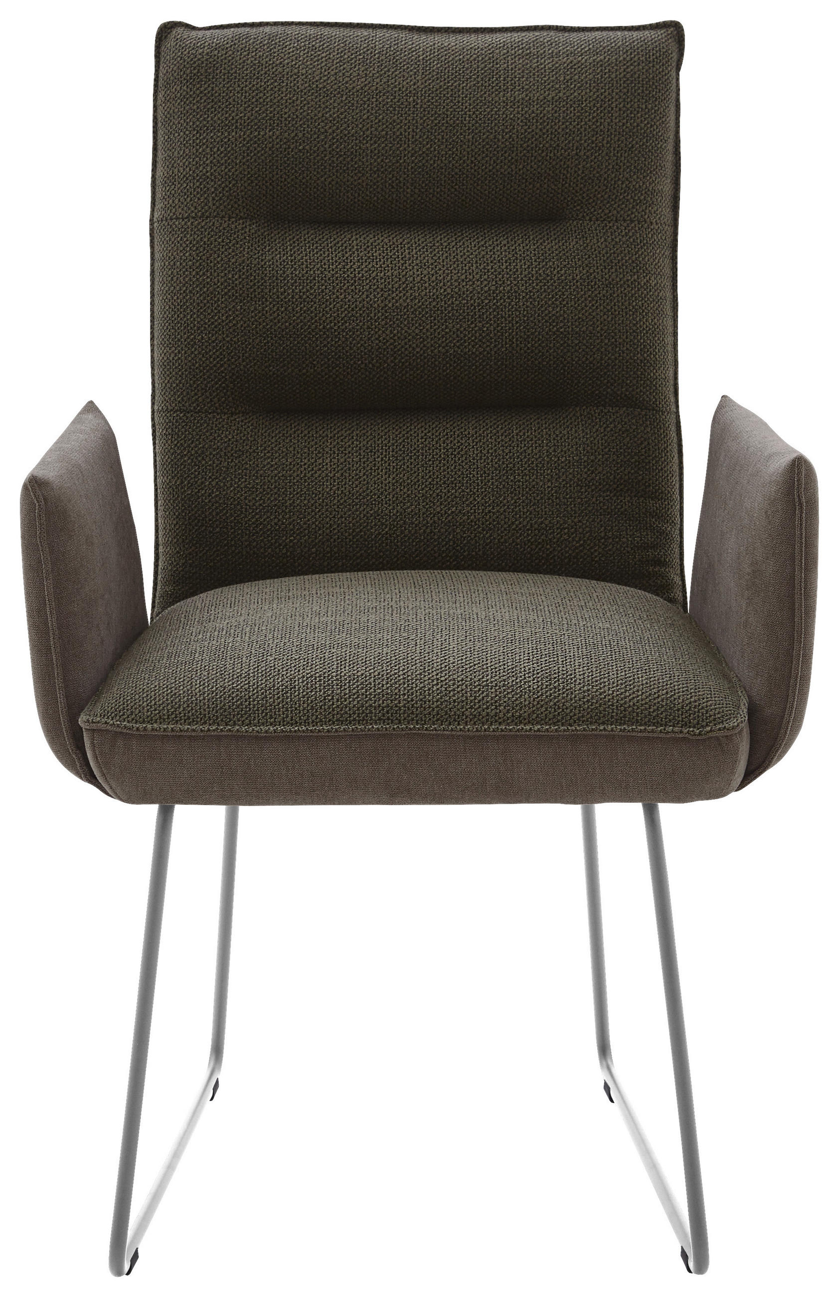 ARMLEHNSTUHL  in Stahl Flachgewebe  - Edelstahlfarben/Braun, Design, Textil/Metall (59/93/59cm) - Dieter Knoll
