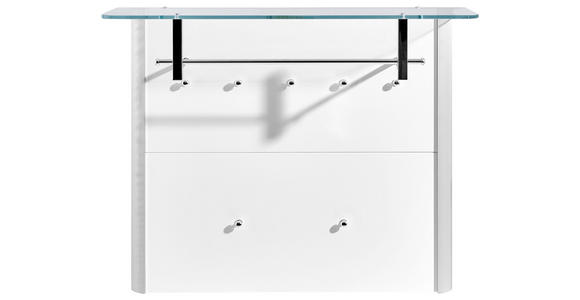 GARDEROBENPANEEL in 96/78/33 cm - Weiß Hochglanz/Alufarben, Design, Glas/Holzwerkstoff (96/78/33cm) - Moderano