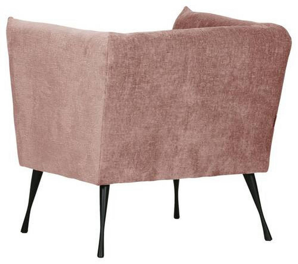 FÅTÖLJ i textil gammelrosa  - svart/gammelrosa, Design, metall/textil (76/73/76cm) - MID.YOU