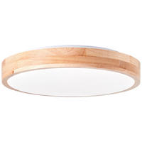 LED-DECKENLEUCHTE    34/34/7 cm  - Hellbraun/Weiss, Design, Holz/Kunststoff (34/34/7cm) - Brilliant