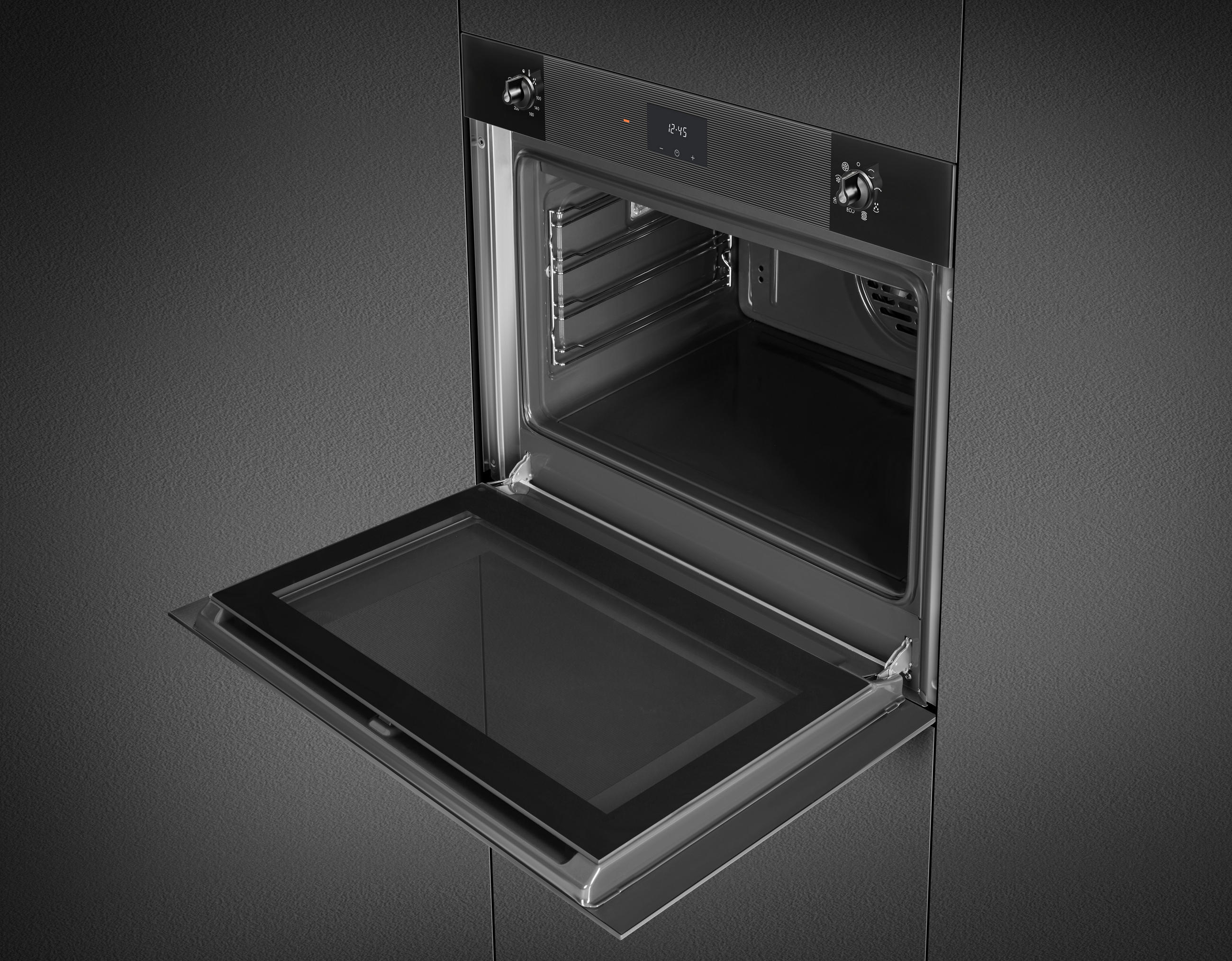 Thumbnail - Smeg Einbaubackofen Linea, Schwarz, Metall, Glas, A+, 74.6x59.2x57.4 cm, Made in Italy, Startzeitvorwahl, Kühlgebläse, S...