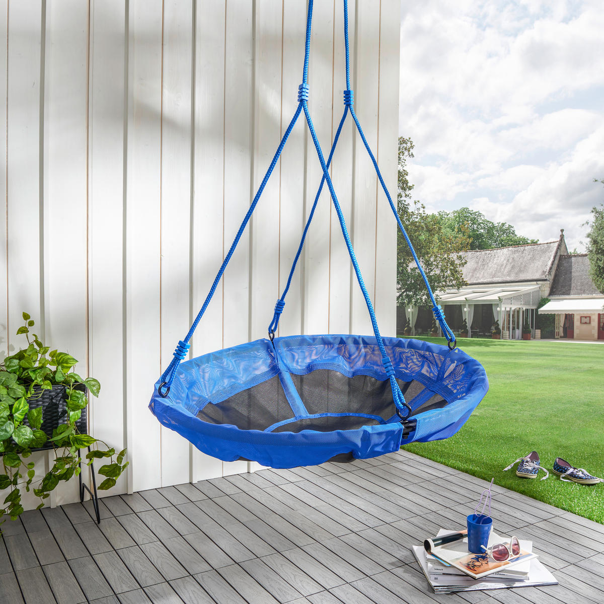 NESTSCHAUKEL  - Blau, Basics, Kunststoff (90cm)