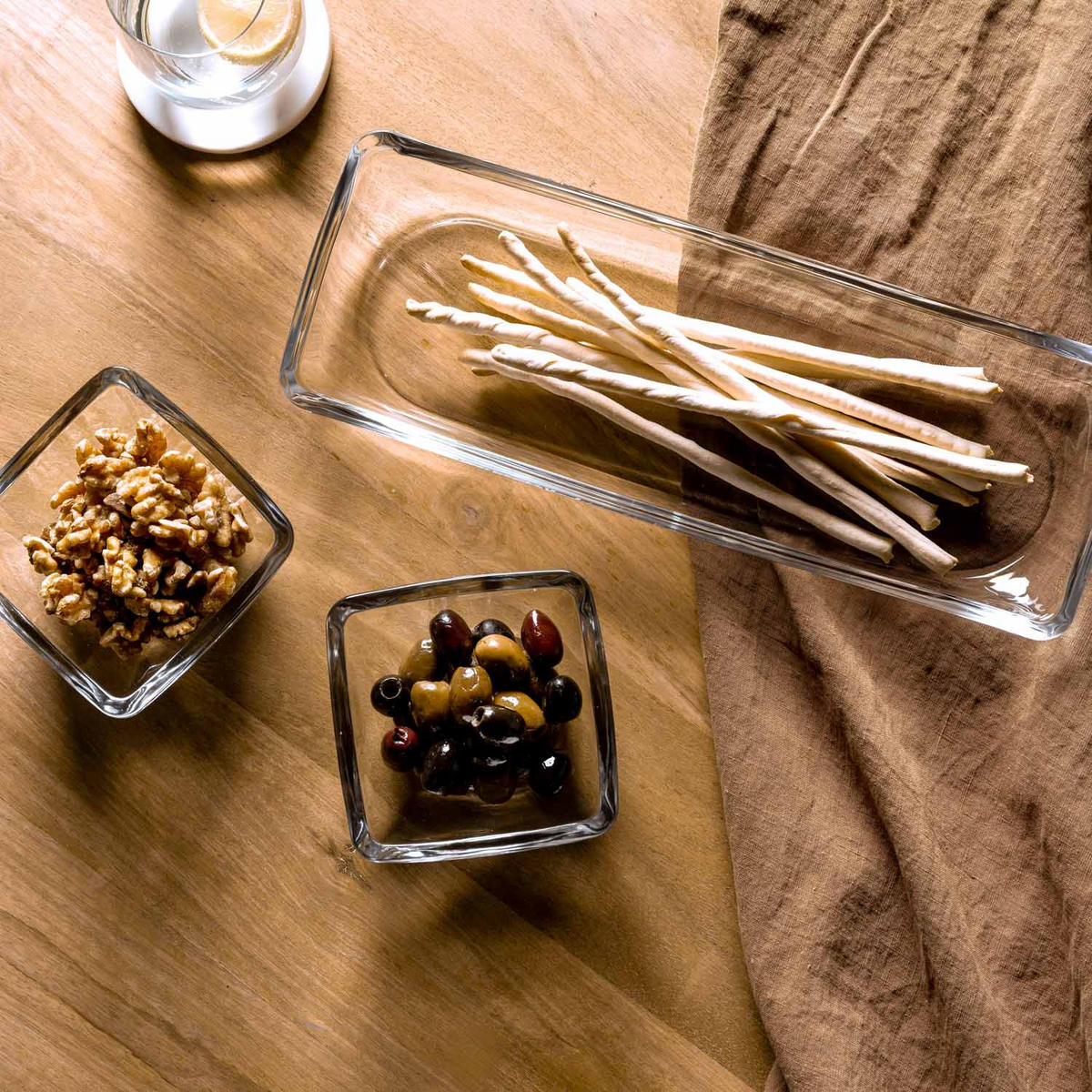 MÜSLISCHALENSET Piazza 4-teilig  - Transparent, Design, Glas (12/6,5/12cm) - Leonardo