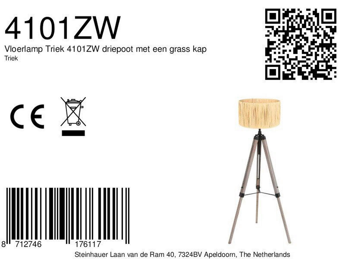 STEHLEUCHTE - Beige/Eiche grau, Trend, Naturmaterialien/Holz (75/170/75cm)